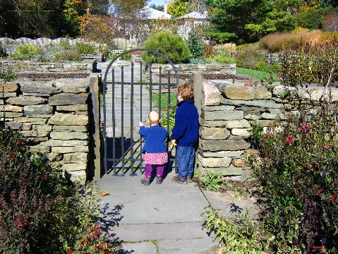 Through the garden gate together