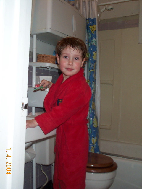 And Will is thrilled that he has a bathrobe now, like the rest of the family.