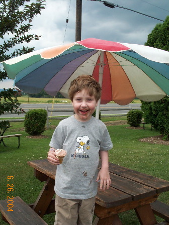Messy ice cream boy!